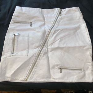 New I.Am.Gia White Leather Asymmetrical Skirt